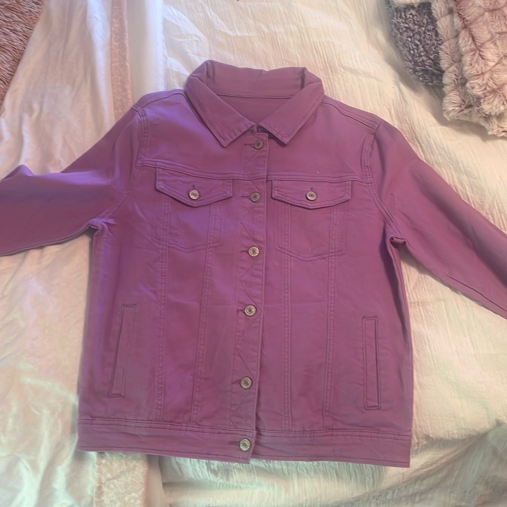 Purple Denim shirt/ light jacket. Size M